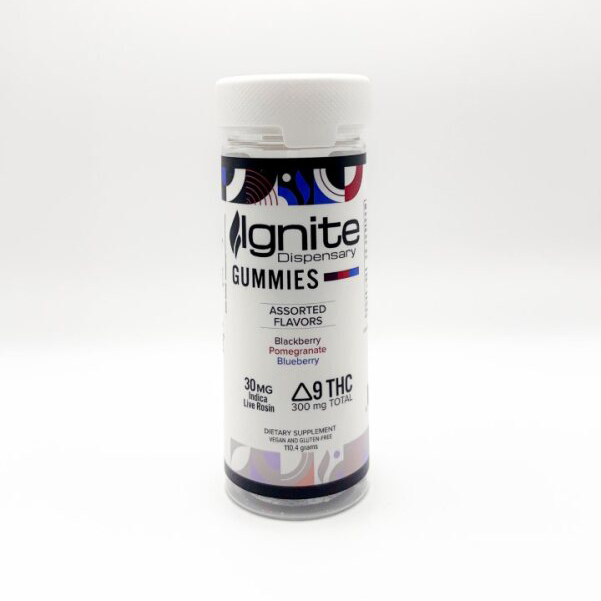 Ignite 30mg D9 Live Rosin Gummies (Indica)