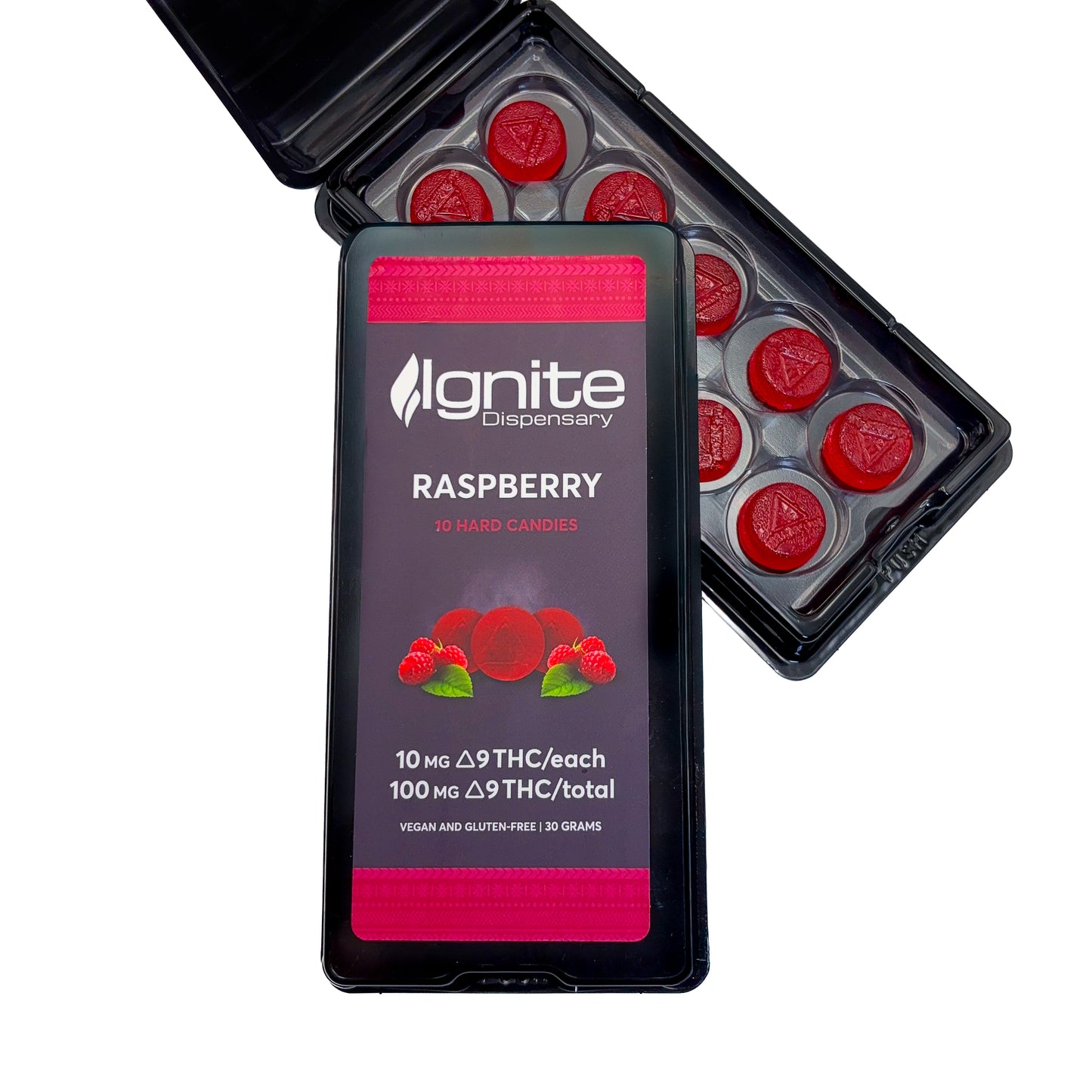 100mg Hard Candies (D9)  Raspberry